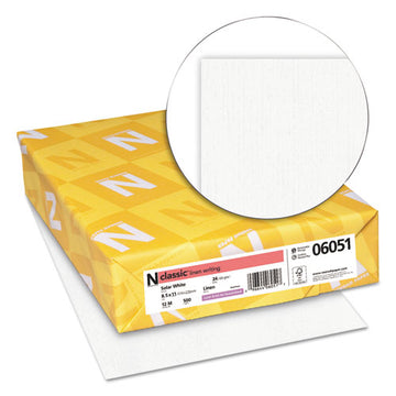 Neenah Paper Classic Linen Stationery, 97 Bright, 24 Lb, 8.5 X 11, Solar White, 500-ream freeshipping - TVN Wholesale